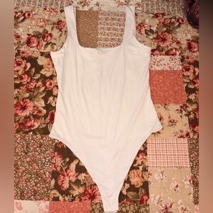 Victoria's Secret White Scoop Neck Bodysuit with Tag